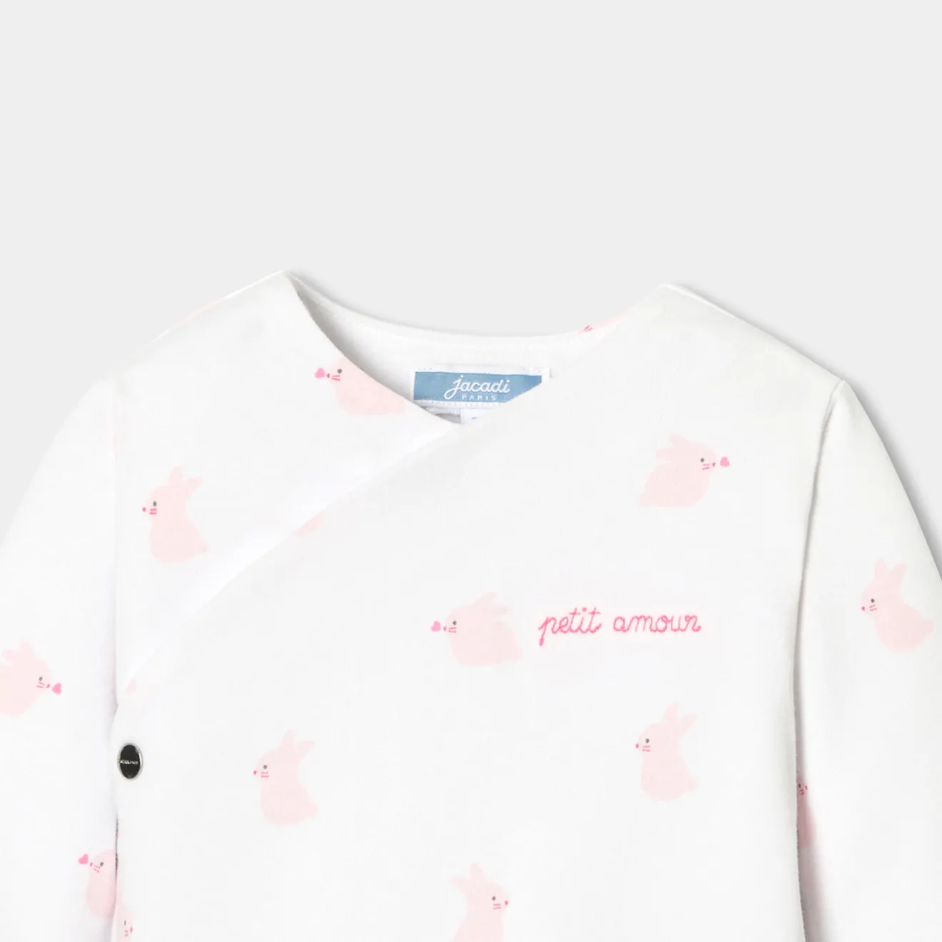 Combinaison, Barboteuse Et Ensemble-Jacadi Combinaison bébé fille en jersey - BLANC/ROSE