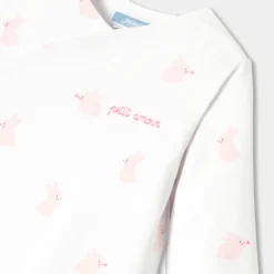 Combinaison, Barboteuse Et Ensemble-Jacadi Combinaison bébé fille en jersey - BLANC/ROSE