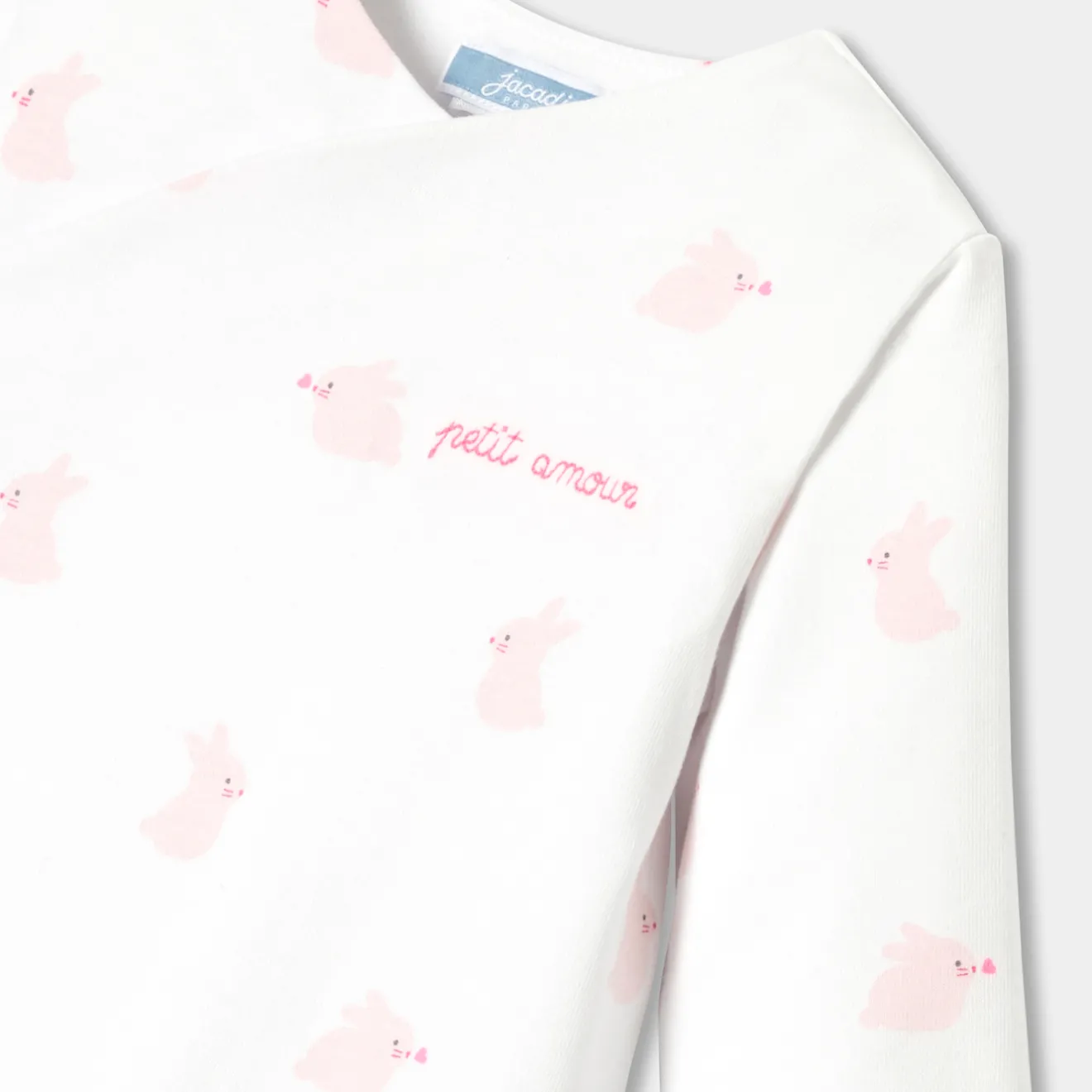 Combinaison, Barboteuse Et Ensemble-Jacadi Combinaison bébé fille en jersey - BLANC/ROSE