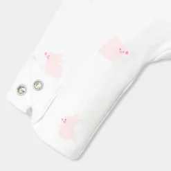 Combinaison, Barboteuse Et Ensemble-Jacadi Combinaison bébé fille en jersey - BLANC/ROSE