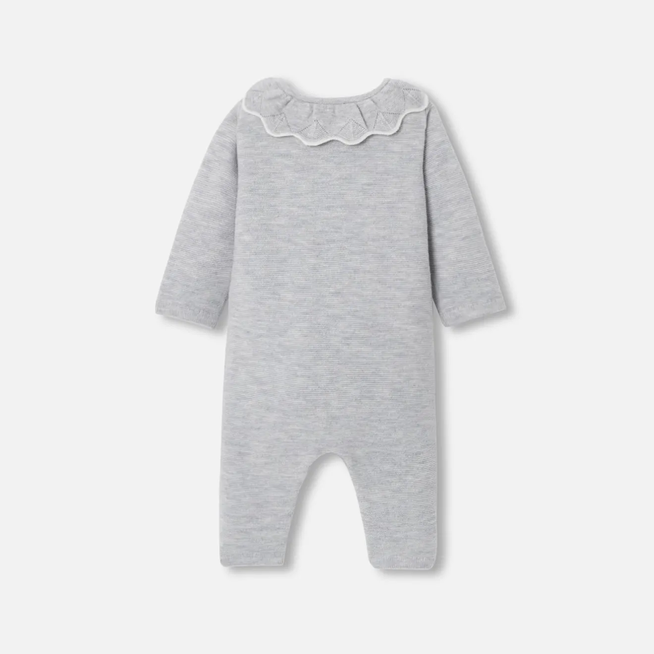 Combinaison, Barboteuse Et Ensemble-Jacadi Combinaison bébé fille en point mousse - gris chine clair GRIS CHINE CLAIR JACADI