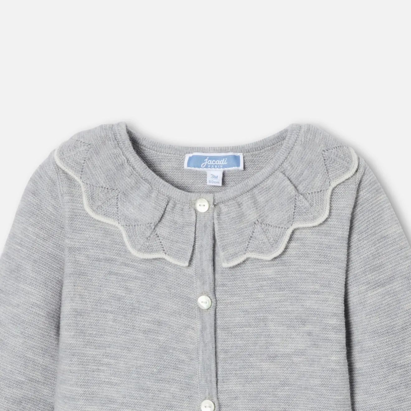 Combinaison, Barboteuse Et Ensemble-Jacadi Combinaison bébé fille en point mousse - gris chine clair GRIS CHINE CLAIR JACADI