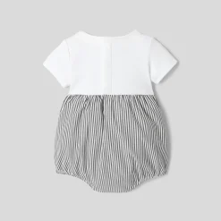 Combinaison, Barboteuse Et Ensemble-Jacadi Combinaison bébé garçon bi-matière - BLANC/GRIS