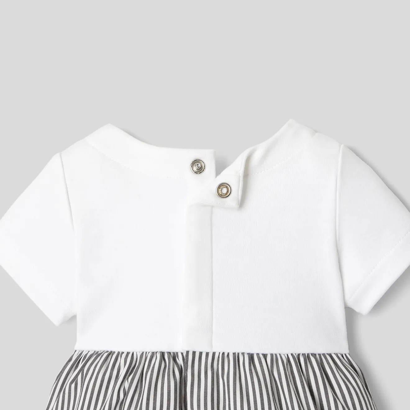 Combinaison, Barboteuse Et Ensemble-Jacadi Combinaison bébé garçon bi-matière - BLANC/GRIS