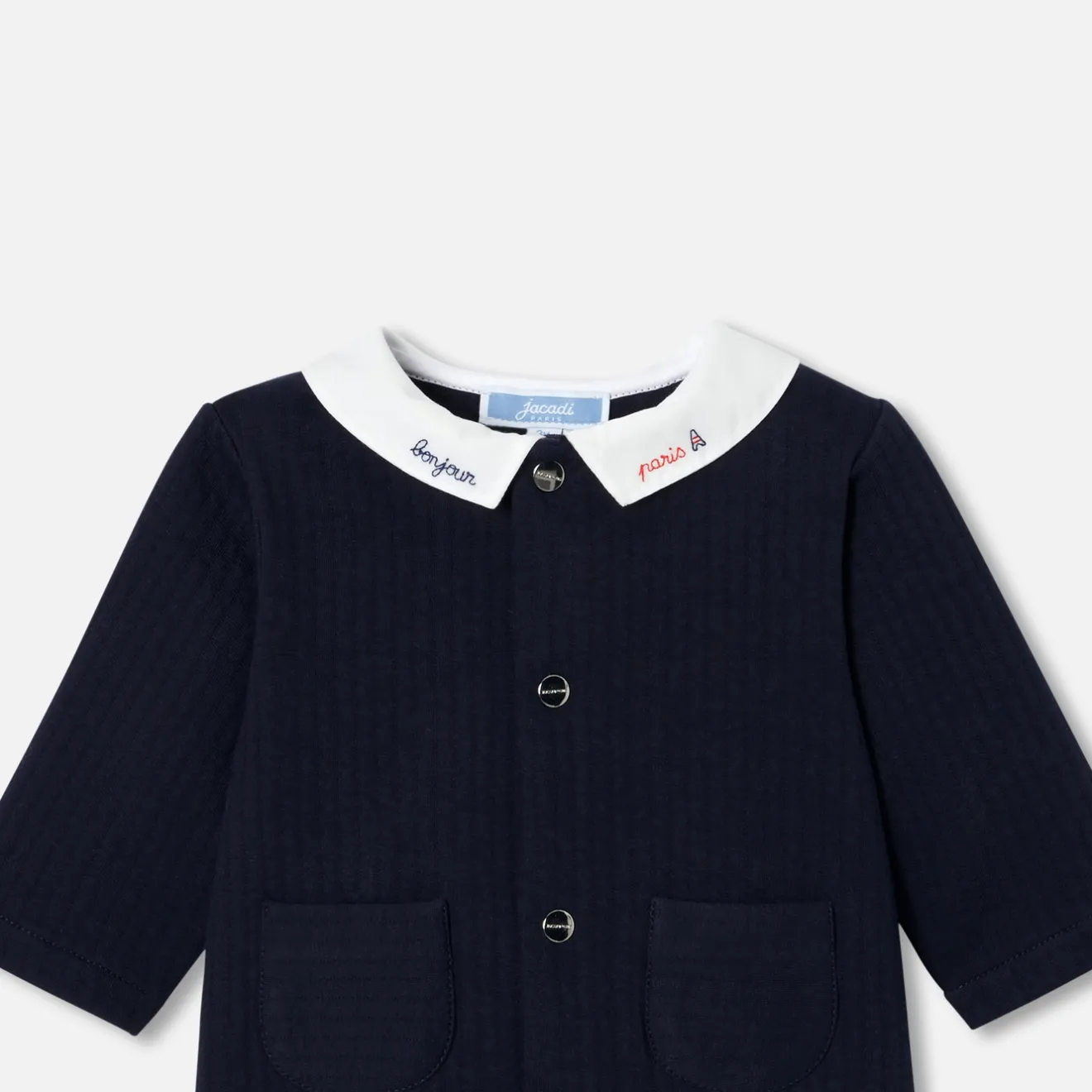 Combinaison, Barboteuse Et Ensemble-Jacadi Combinaison bébé garçon en jersey quilté - MARINE CLAIR