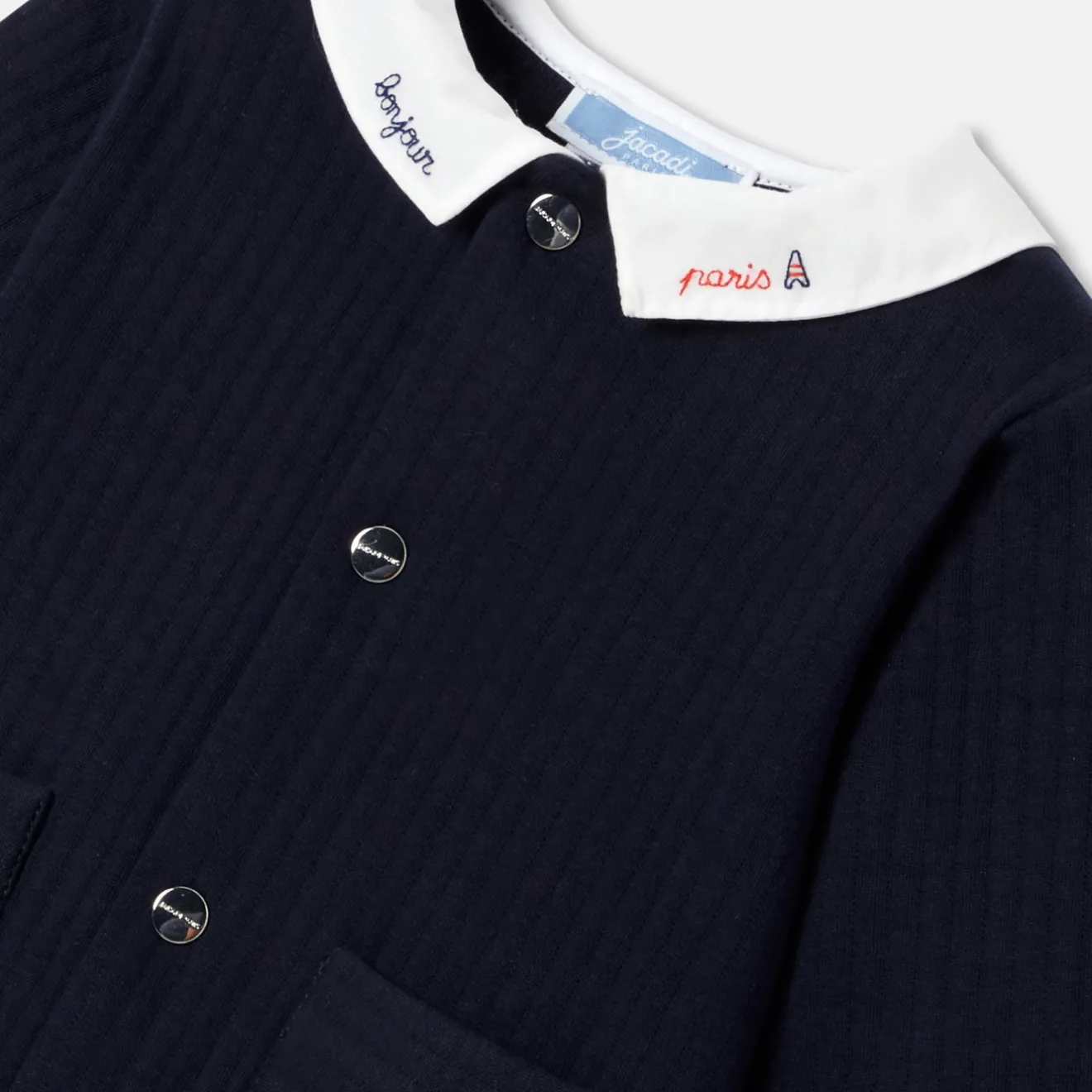 Combinaison, Barboteuse Et Ensemble-Jacadi Combinaison bébé garçon en jersey quilté - MARINE CLAIR