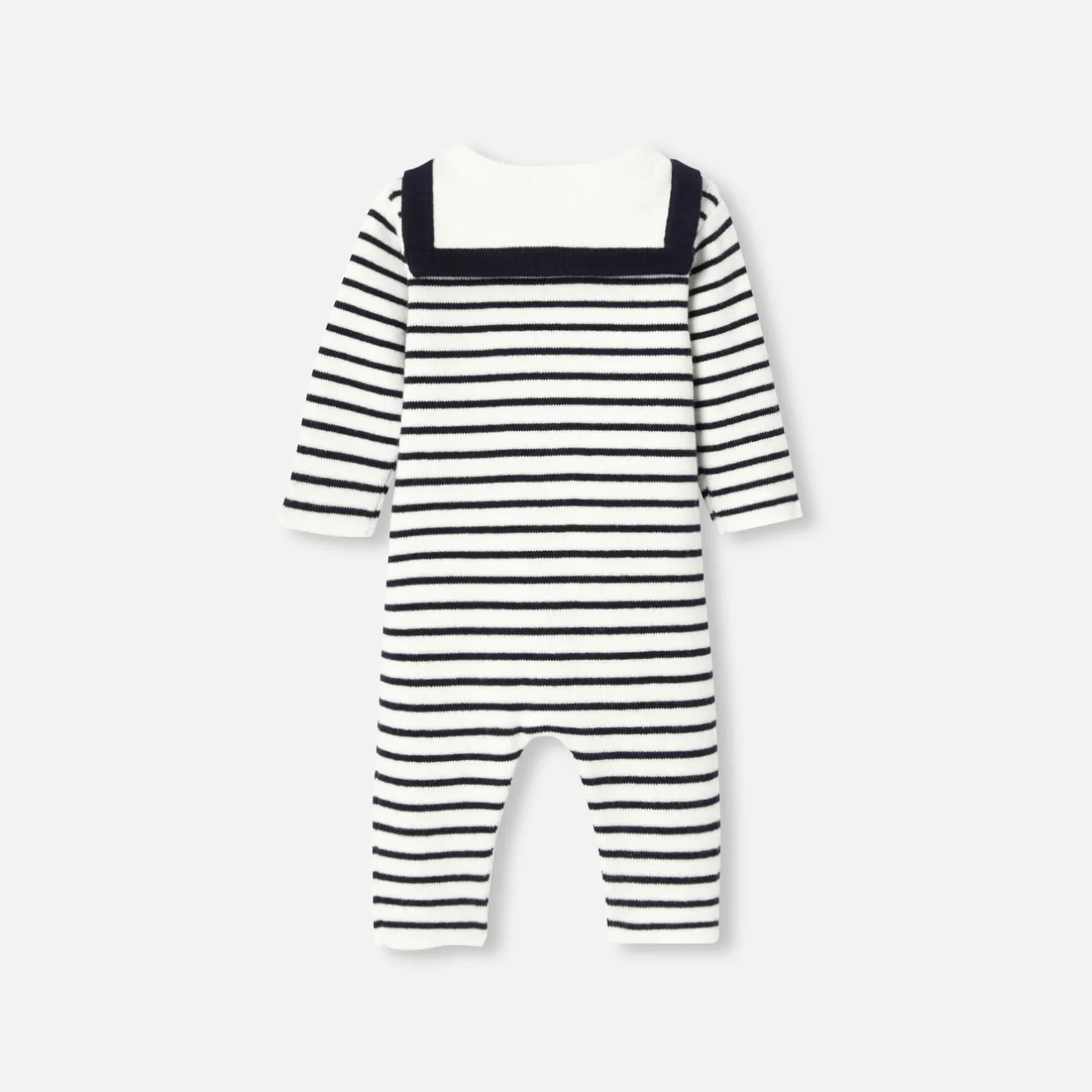 Combinaison, Barboteuse Et Ensemble-Jacadi Combinaison bébé garçon en tricot - MARINE/BLANC