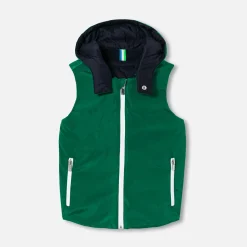Manteau, Doudoune Et Veste-Jacadi Doudoune sans manches réversible enfant garçon - MARINE/VERT