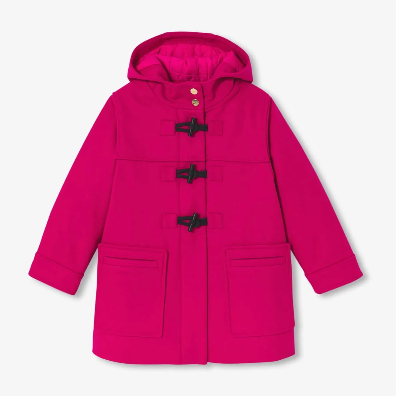 Manteau, Doudoune Et Veste-Jacadi Duffle-coat enfant fille en laine - ROSE GRENADINE