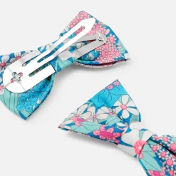 Accessoires-Jacadi Duo de barettes enfant fille en tissu Liberty - ROSE/VERT
