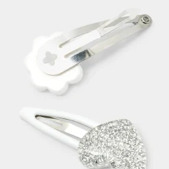 Accessoires-Jacadi Duo de barrettes bébé fille - lore ARGENT/MULTICO