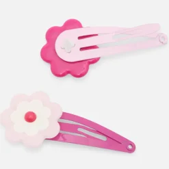 Accessoires-Jacadi Duo de barrettes bébé fille - lore ROSE/MULTICO