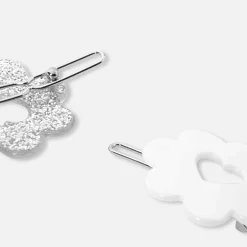 Accessoires-Jacadi Duo de barrettes enfant fille - lore ARGENT/MULTICO