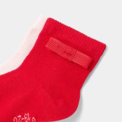 Accessoires-Jacadi Duo de chaussettes bébé fille - lore ROSE/MULTICO