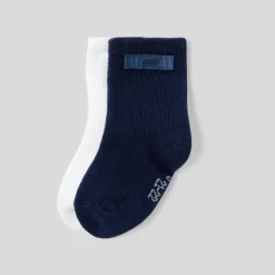 Accessoires-Jacadi Duo de chaussettes bébé fille - lore MARINE/MULTICO