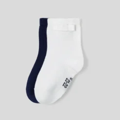 Accessoires-Jacadi Duo de chaussettes bébé fille - lore MARINE/MULTICO