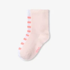 Accessoires-Jacadi Duo de chaussettes bébé fille - ROSE BUBBLE