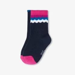 Accessoires-Jacadi Duo de chaussettes bébé fille - MARINE/ROSE