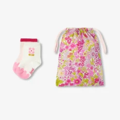 Accessoires-Jacadi Duo de chaussettes bébé fille - lore ROSE/MULTICO