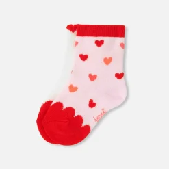 Accessoires-Jacadi Duo de chaussettes bébé fille - lore ROSE/MULTICO