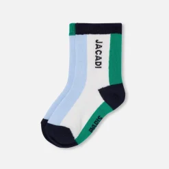 Accessoires-Jacadi Duo de chaussettes bébé garçon - BLEU/VERT