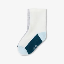 Accessoires-Jacadi Duo de chaussettes bébé garçon - GRIS/BLEU