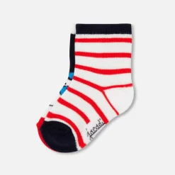 Accessoires-Jacadi Duo de chaussettes bébé garçon - lore MARINE/MULTICO