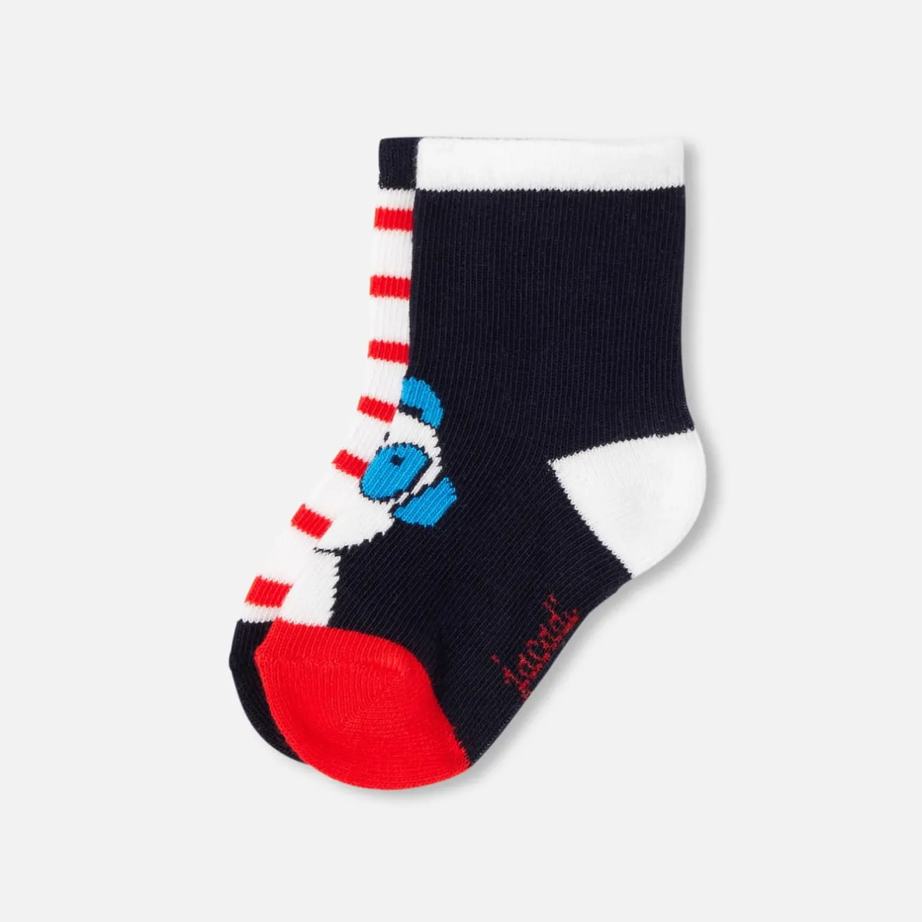 Accessoires-Jacadi Duo de chaussettes bébé garçon - lore MARINE/MULTICO