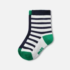 Accessoires-Jacadi Duo de chaussettes bébé garçon - MARINE/VERT