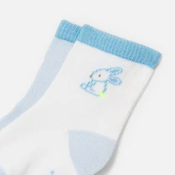 Accessoires-Jacadi Duo de chaussettes bébé garçon - lore BLEU/MULTICO