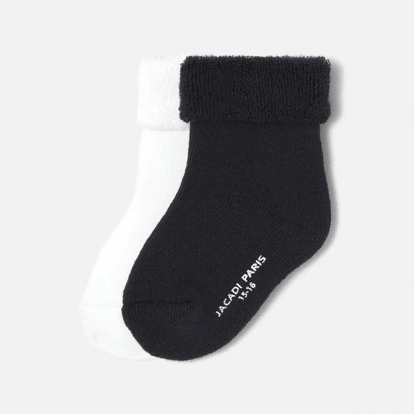 Accessoires-Jacadi Duo de chaussettes bouclette bébé - BLANC/MARINE
