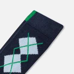 Accessoires-Jacadi Duo de chaussettes hautes enfant garçon MARINE/VERT