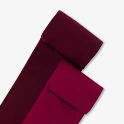 Accessoires-Jacadi Duo de collants enfant fille - lore ROSE/MULTICO