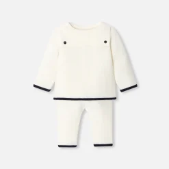 Combinaison, Barboteuse Et Ensemble-Jacadi Ensemble bébé en laine point mousse - blanc doux BLANC DOUX JACADI