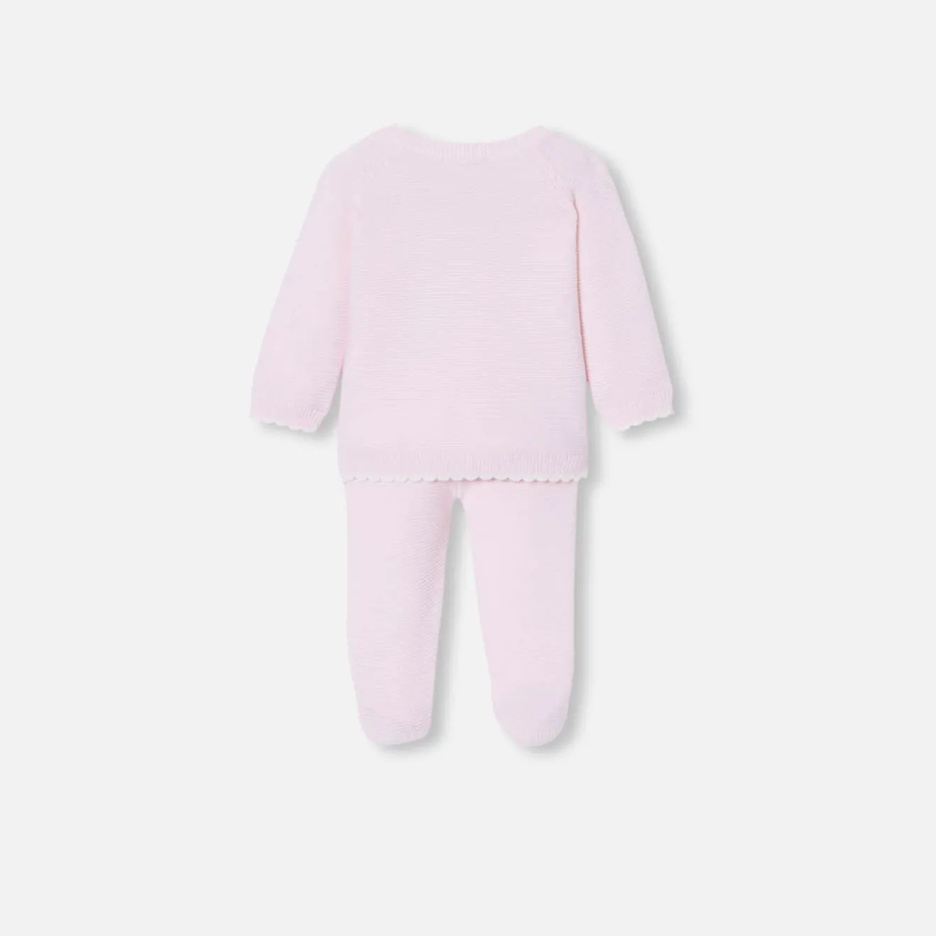 Combinaison, Barboteuse Et Ensemble-Jacadi Ensemble bébé fille en point mousse - rose pale ROSE PALE JACADI
