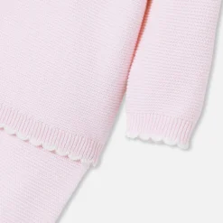Combinaison, Barboteuse Et Ensemble-Jacadi Ensemble bébé fille en point mousse - rose pale ROSE PALE JACADI