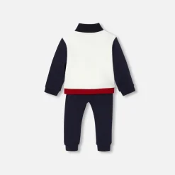 Combinaison, Salopette Et Ensemble-Jacadi Ensemble bébé garçon en molleton - BLANC/MARINE