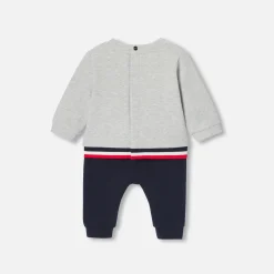 Combinaison, Barboteuse Et Ensemble-Jacadi Ensemble bébé garçon en molleton - GRIS/MARINE