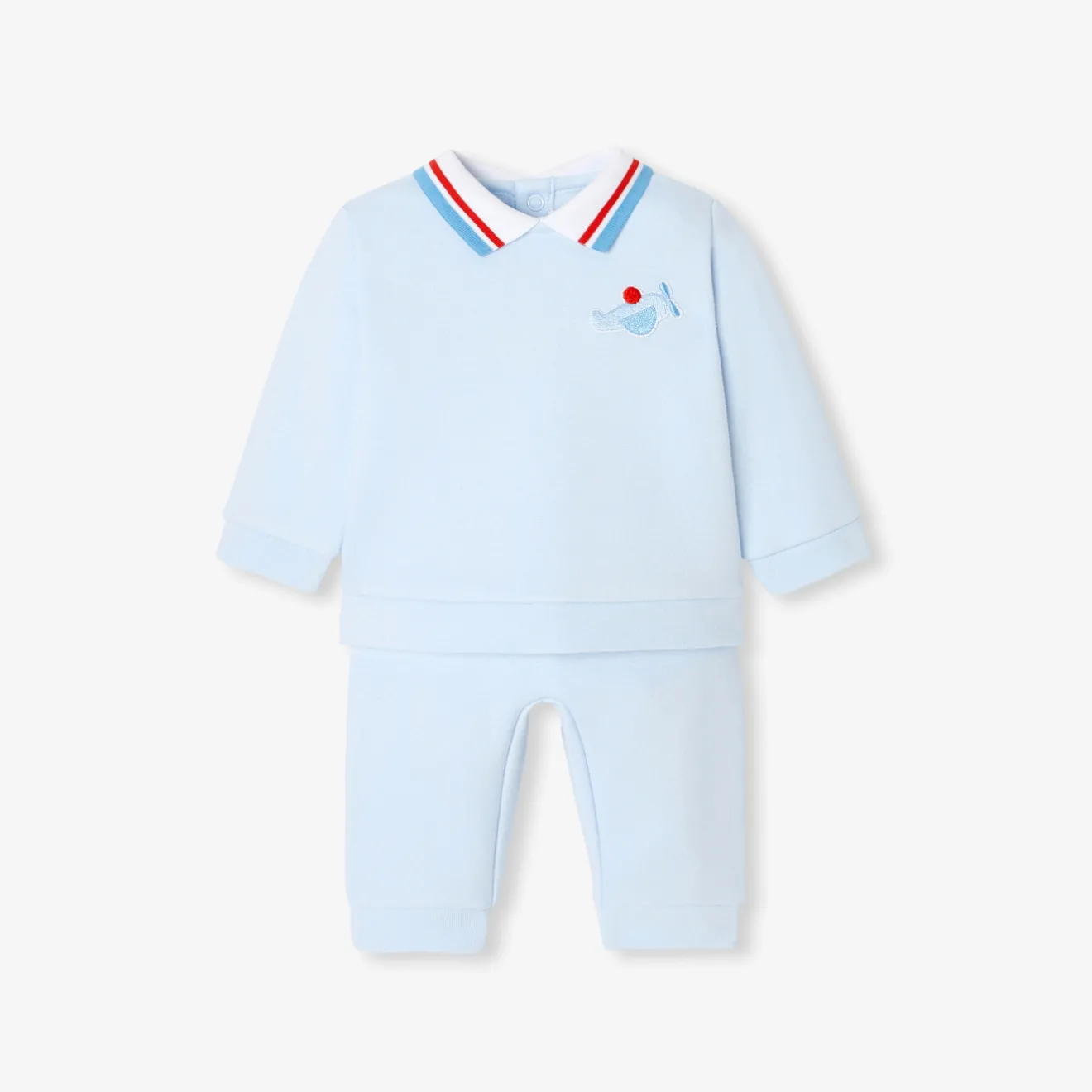 Combinaison, Barboteuse Et Ensemble-Jacadi Ensemble bébé garçon en molleton - BLEU PALE