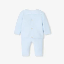 Combinaison, Barboteuse Et Ensemble-Jacadi Ensemble bébé garçon en point mousse - BLEU PALE
