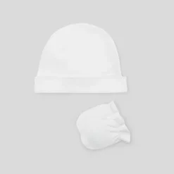 Accessoires-Jacadi Ensemble bonnet et moufles bébé - blanc BLANC JACADI