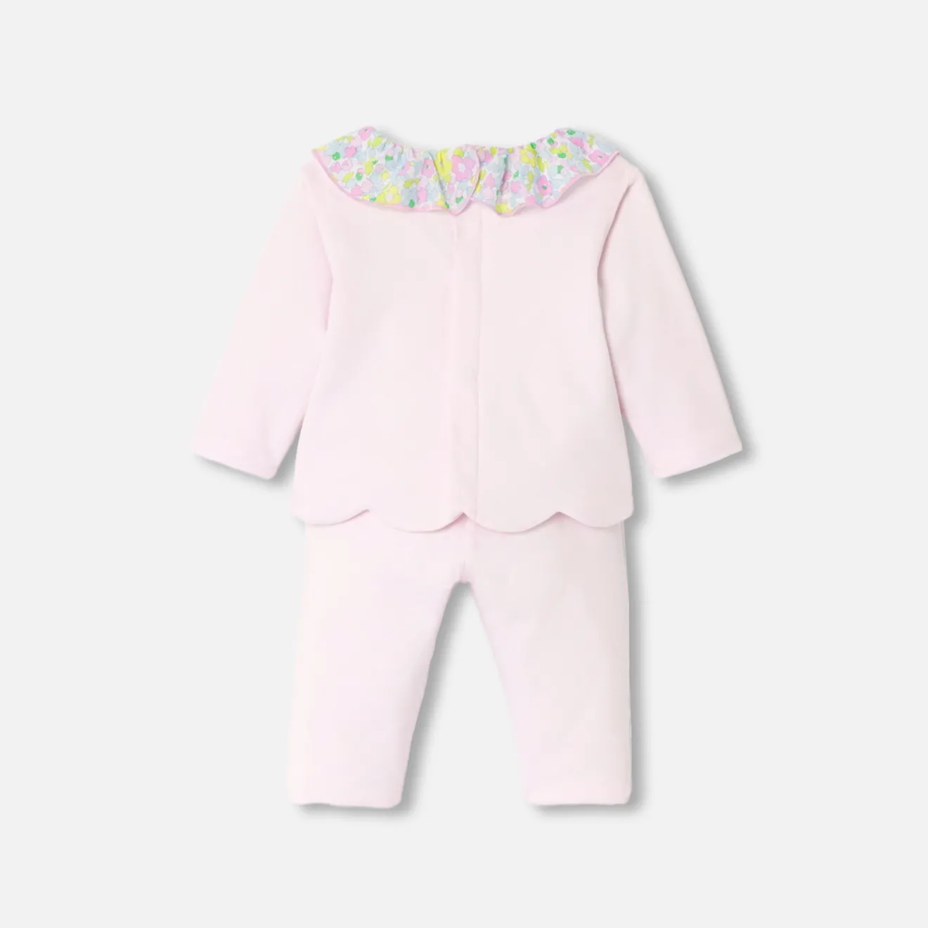 Combinaison, Barboteuse Et Ensemble-Jacadi Ensemble confort bébé fille en jersey - rose pale ROSE PALE JACADI