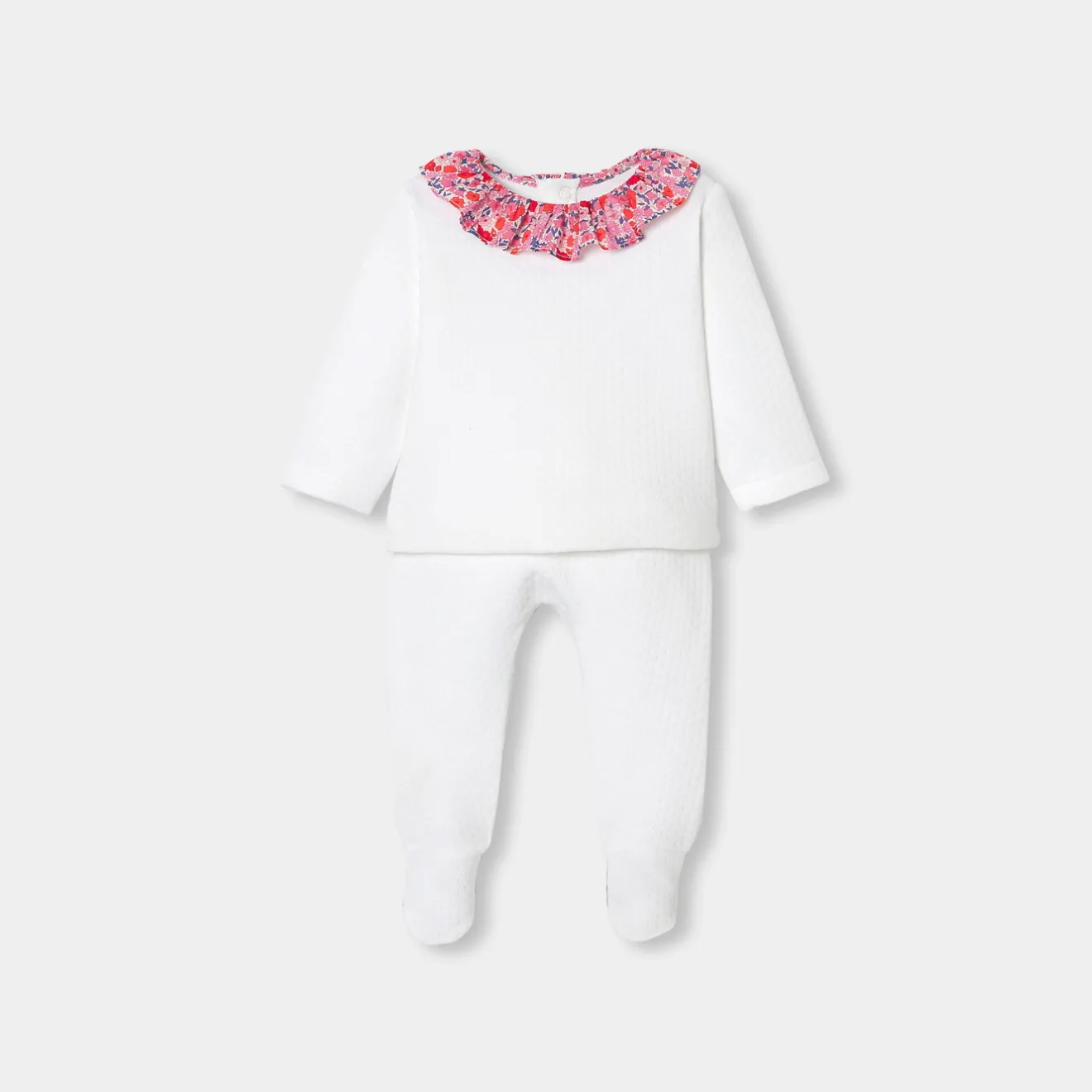 Combinaison, Barboteuse Et Ensemble-Jacadi Ensemble confort bébé fille en double jersey - blanc BLANC JACADI