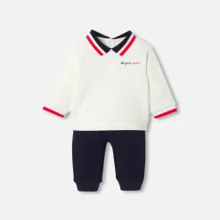 Combinaison, Barboteuse Et Ensemble-Jacadi Ensemble confort bébé garçon - BLANC/BLEU