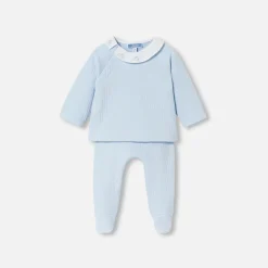 Combinaison, Barboteuse Et Ensemble-Jacadi Ensemble confort bébé garçon - BLEU PALE