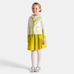 Pull, Sweat Et Cardigan-Jacadi Gilet enfant fille color block - lore BLANC DOUX/MULTICO