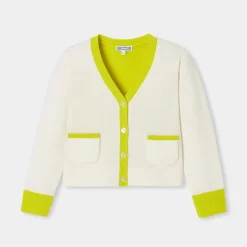 Pull, Sweat Et Cardigan-Jacadi Gilet enfant fille color block - lore BLANC DOUX/MULTICO
