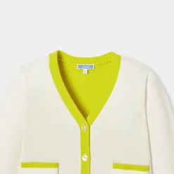 Pull, Sweat Et Cardigan-Jacadi Gilet enfant fille color block - lore BLANC DOUX/MULTICO