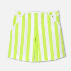 Robe Et Jupe-Jacadi Jupe-culotte enfant fille - BLANC/VERT