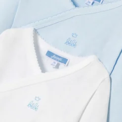 Body-Jacadi Lot de 2 bodies manches longues bébé garçon - BLANC/BLEU
